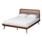 Baxton Studio Irina Mid-Century Modern Grey Fabric and Ash Walnut Finished Wood King Size Platform Bed 235-12776-ZORO - alternate 1